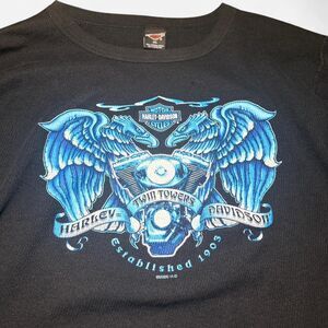 Y2K Vintage 2000 Harley-Davidson Twin Towers Eagle Biker Tee – Streetwear Graphi